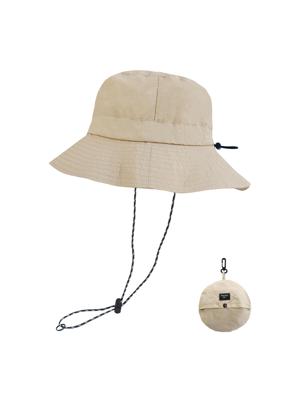 Sun Bucket Hats for Woman Men Lightweight Sun Hat | Pure Darkbeige | Size OS